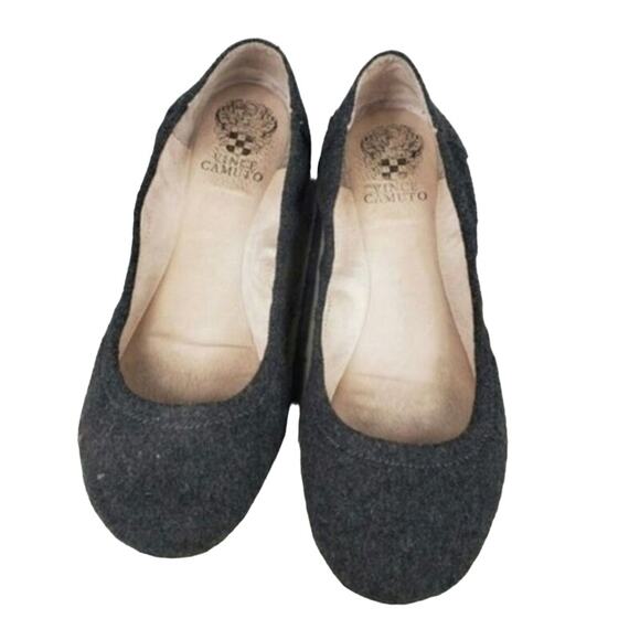 Vince Camuto Women’s VC-Ellen Ballet Flats 8M Pewter Wool Slip On Shoes - Picture 2 of 8